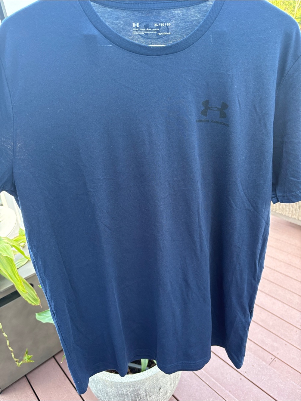 Under Armour Men's Navy Short Sleeve Performance Tee with Chest Logo